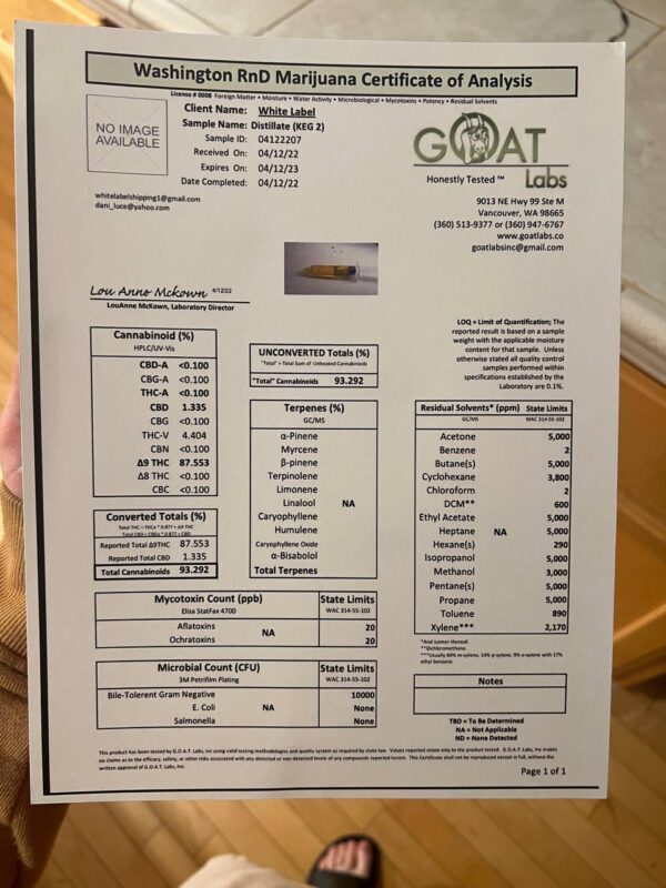 PURE DELTA 9 THC DISTILLATE FOR SALE